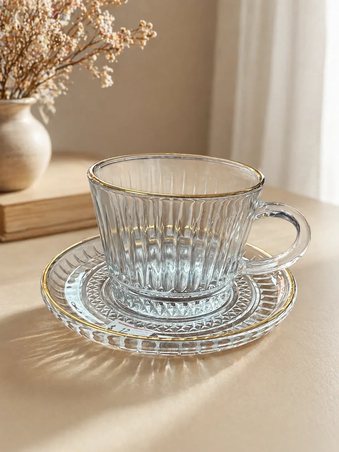 tea cup with gold top 6pcs