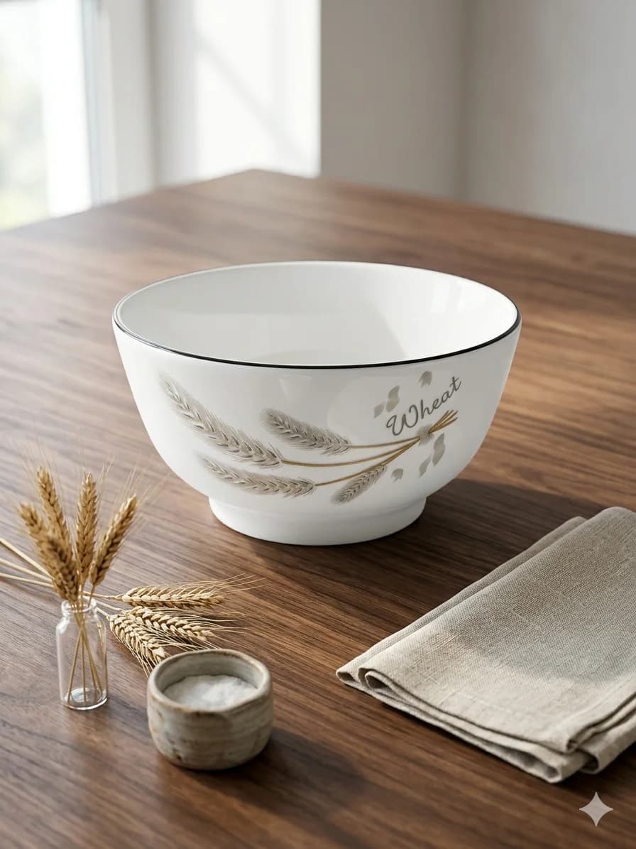 wheat ceramic bowl 4.5 inch white