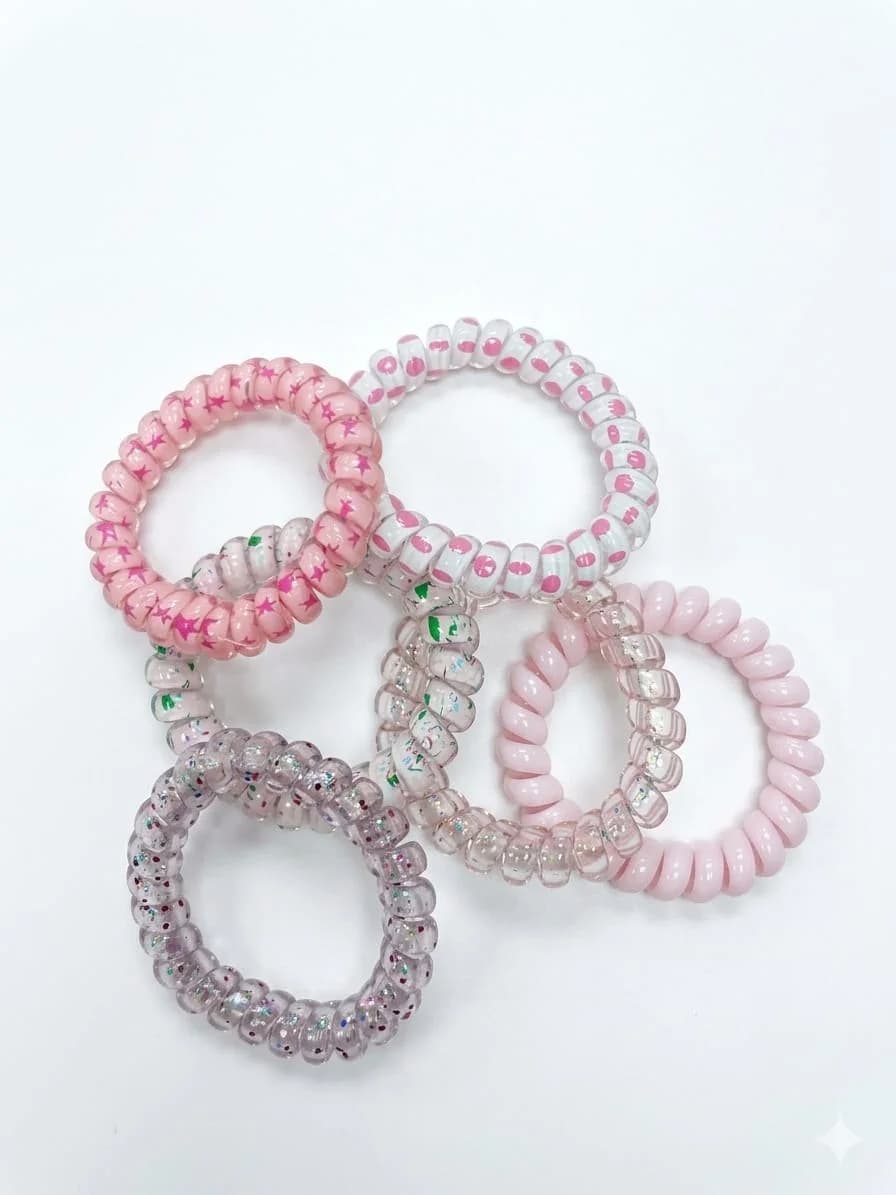 MULTICOLOR HAIR TIE ELASTIC 6 PCS
