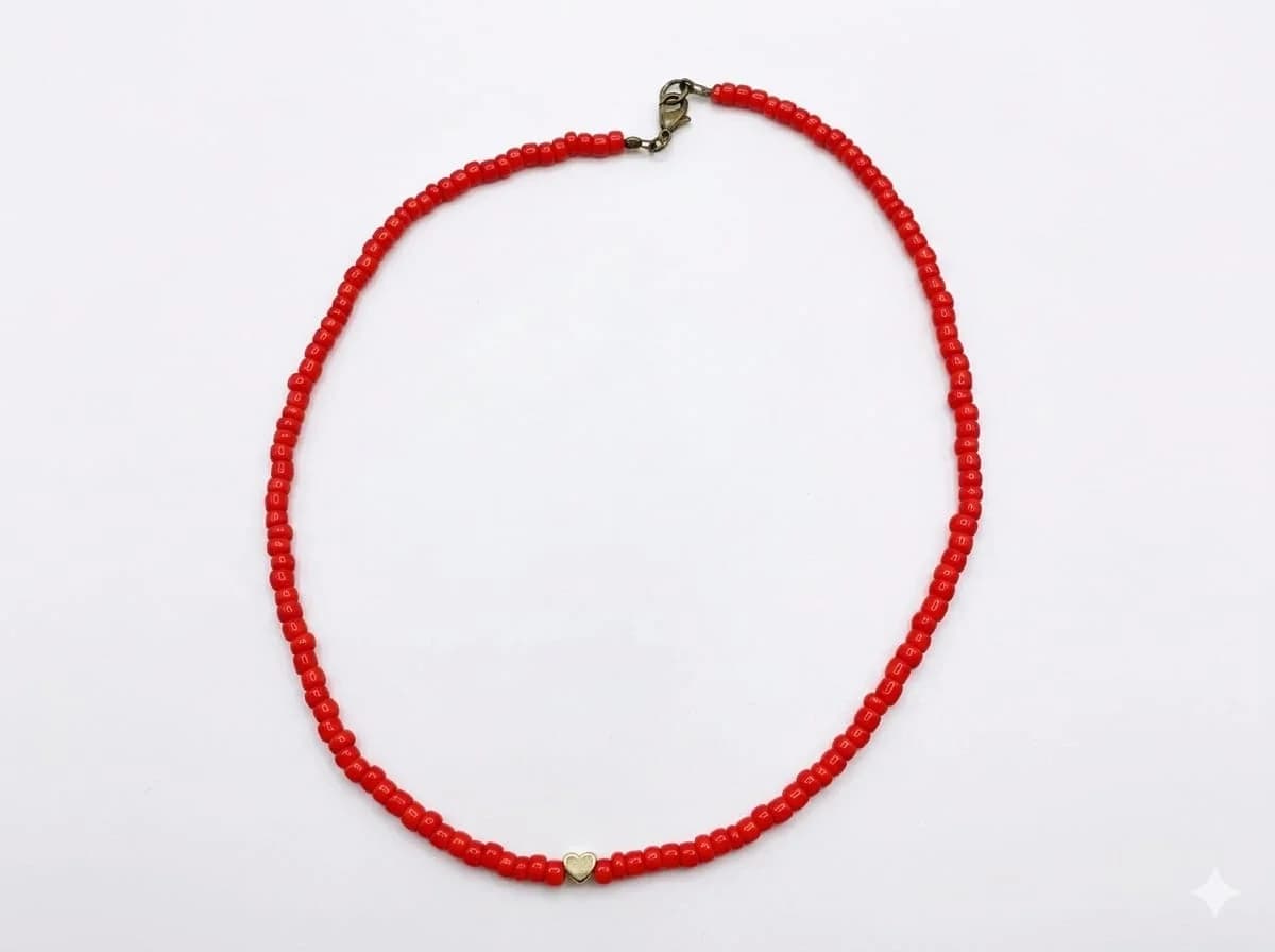 NECKLACE BOHO WHITH HEART