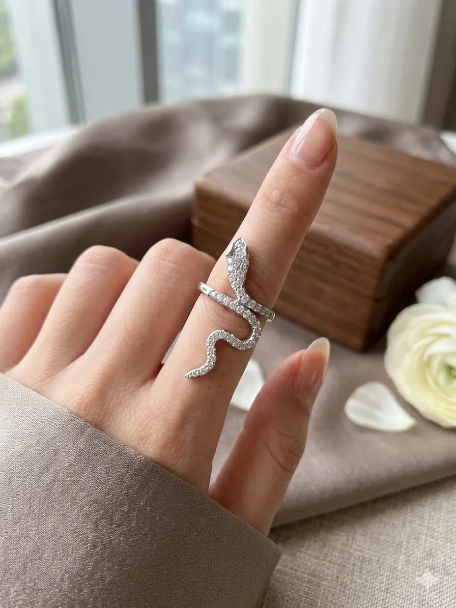 RING SNAKE STRASS