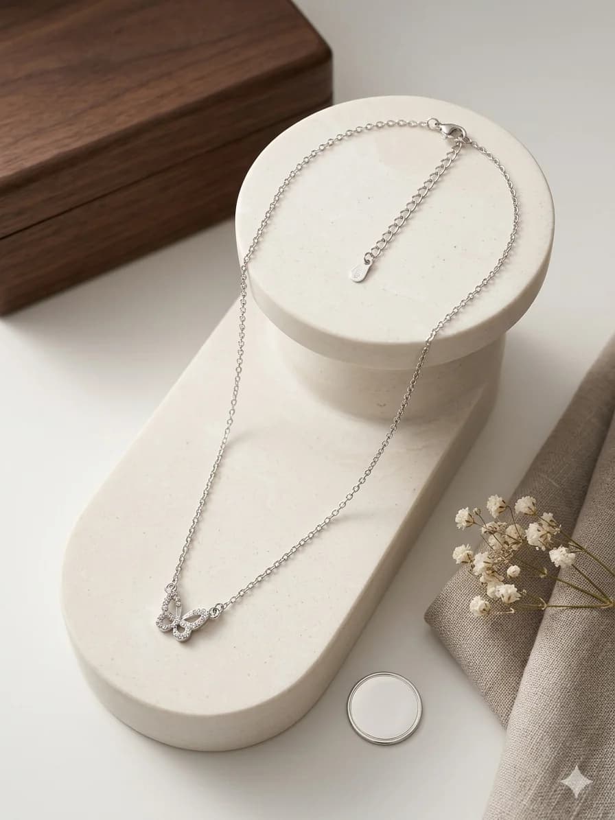WOMEN NECKLACE BUTTERFLY SILVER