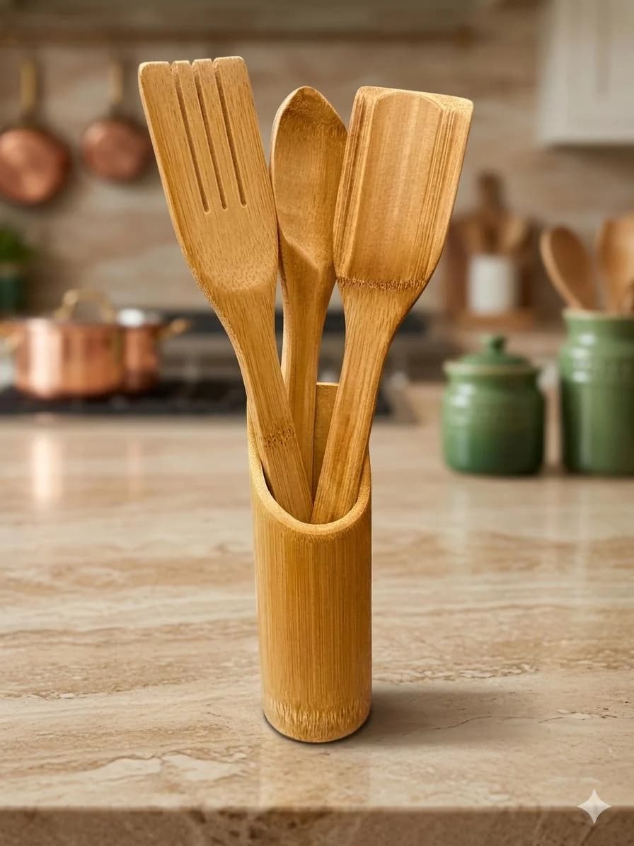 kitchen bamboo cooking set 3pcs