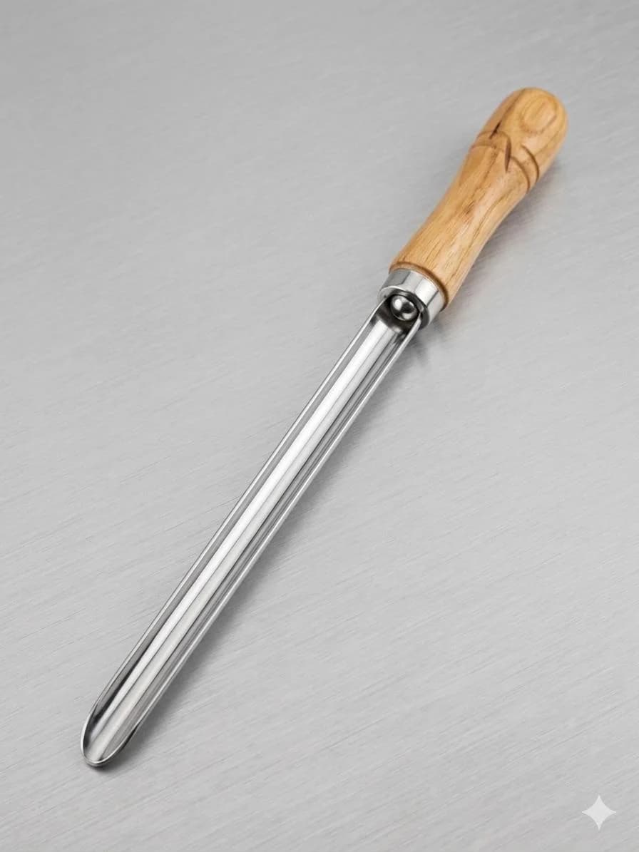zucchini corer stainless steel with wood handle