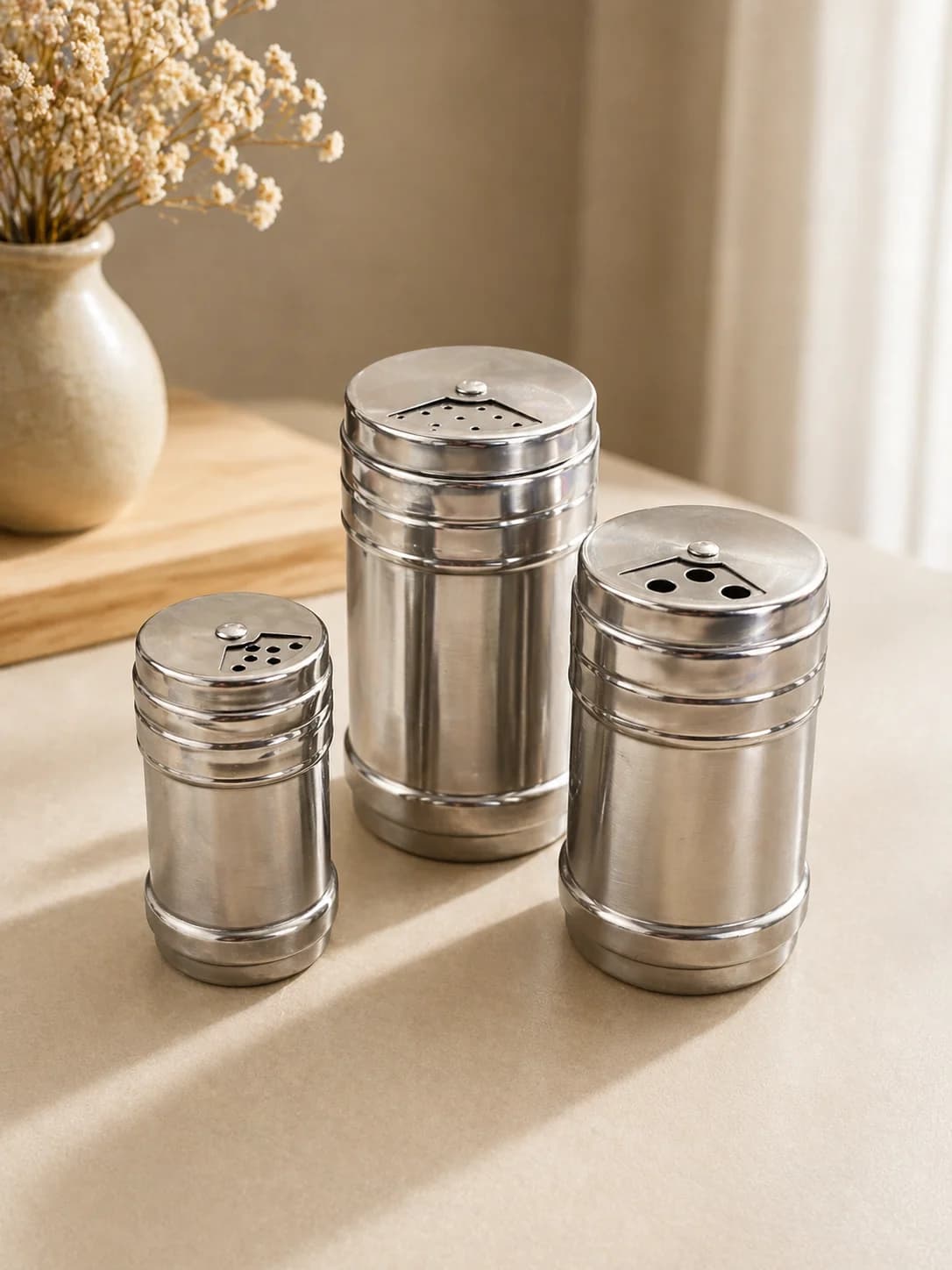 stainless steel spices shaker 3 pcs