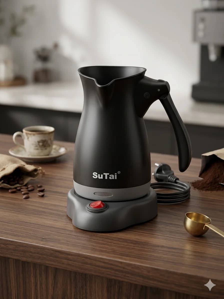 sutai electrical coffee pot 0.8ml black
