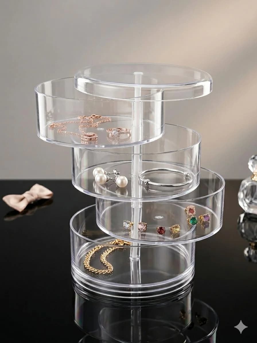 JEWELRY STORAGE ORGANIZER ROUNDED BOX