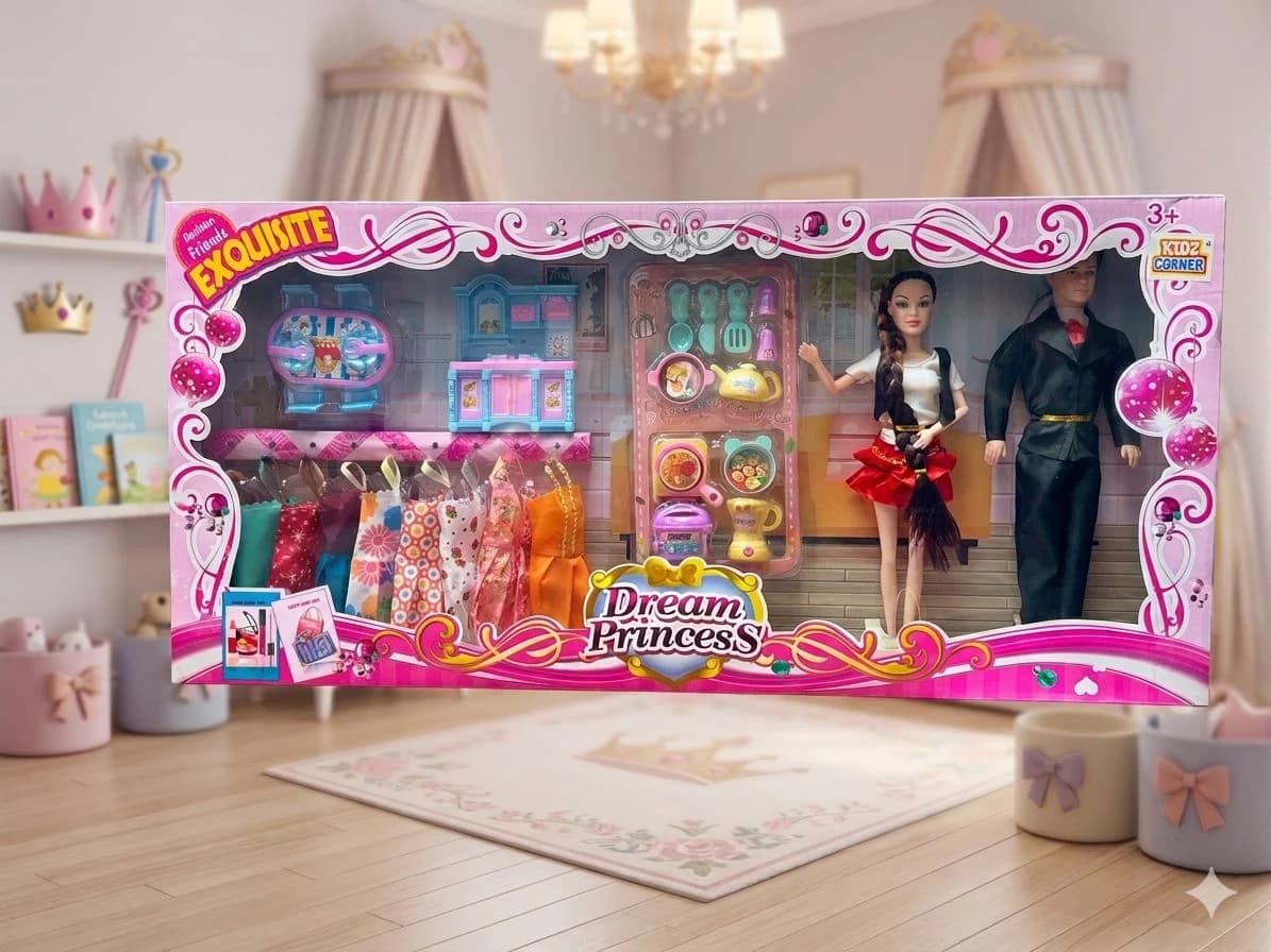 DREAM PRINCESS DOLL SET W/ ACCESS / 24P
